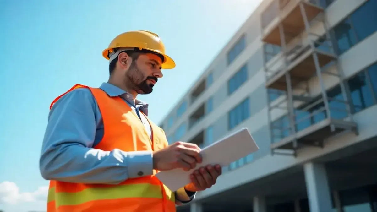 Inspector reviewing a commercial building